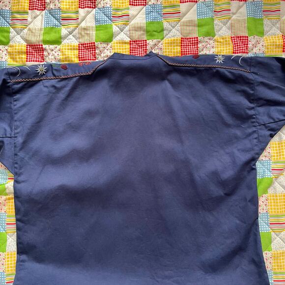 Vintage 70s Peasant Embroidered Top Swiss Ethnic Boho Blouse // Size Plus 2X XXL - Picture 3 of 3